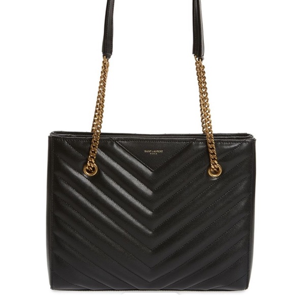 SAINT LAURENT S TribecaQuiltedCalfskin LeatherTote - Picture 3 of 5